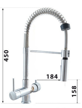 Rubinetto da cucina con Doccetta a molla 5 vie 3/8” Cromo COD:CL-10005019X