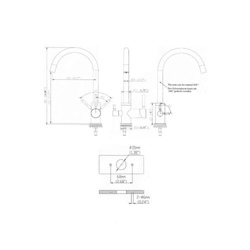 Rubinetto da cucina 3 vie 3/8” Cromo. COD: CL-10003025CRX