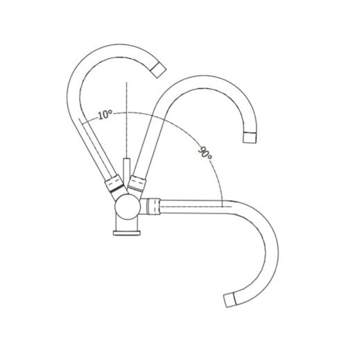 Rubinetto da cucina Abbattibile sottofinestra 3 vie 3/8” Nickel Spazzolato. COD: CL-10003072NSX