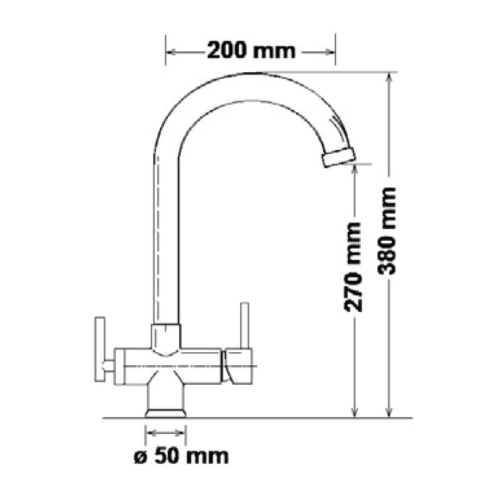 Rubinetto da cucina 4 vie 3/8” Nickel Spazzolato. COD: CL-10004010NSX